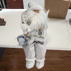 Silver and White Santa Claus For Shelf
